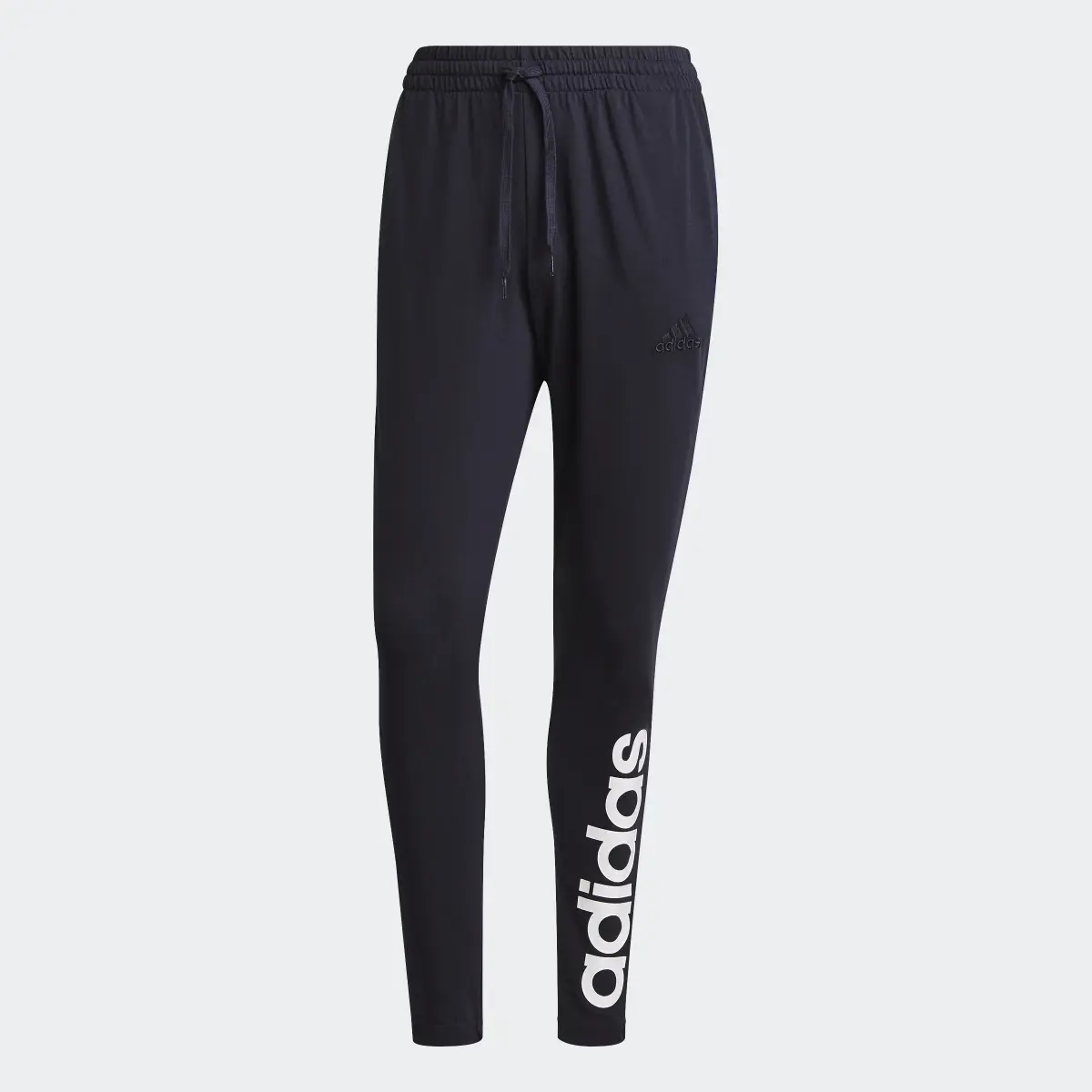 Adidas Essentials Single Jersey Tapered Elastic Cuff Logo Pants. 1