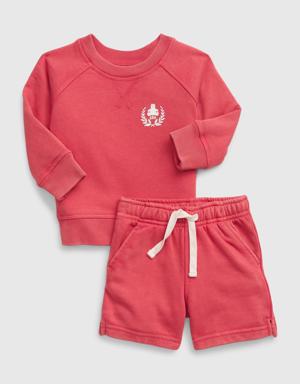 Gap Baby Sweat Short Set red