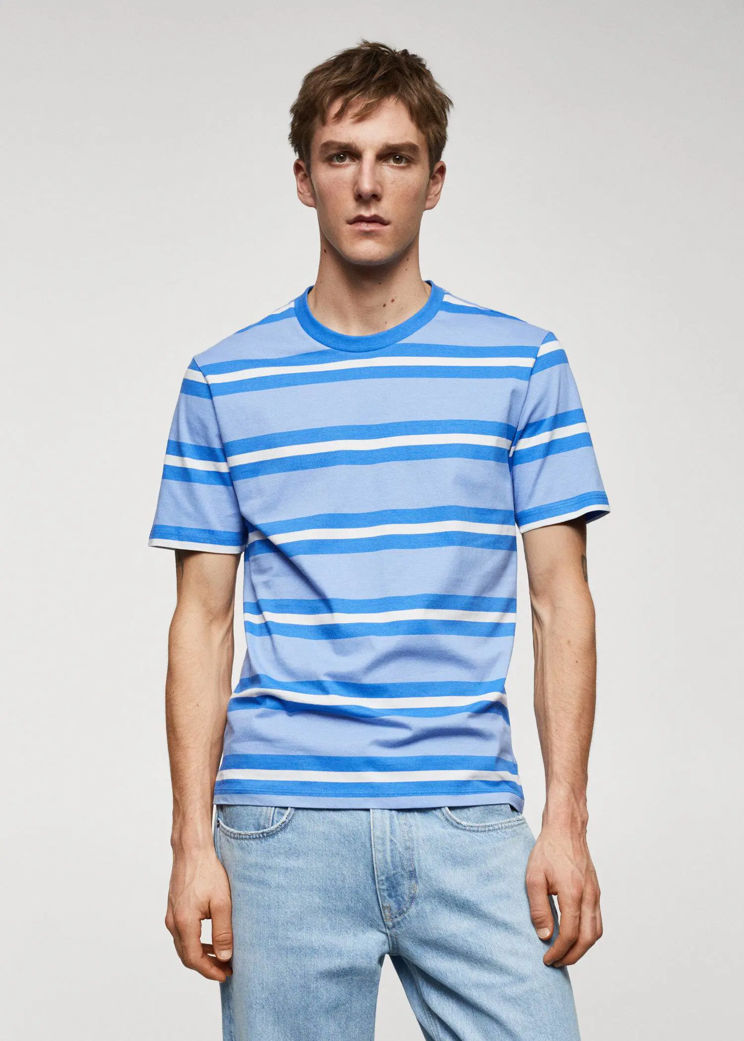 Mango Striped 100% cotton t-shirt. 1