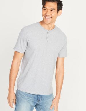 Soft-Washed Short-Sleeve Henley T-Shirt gray