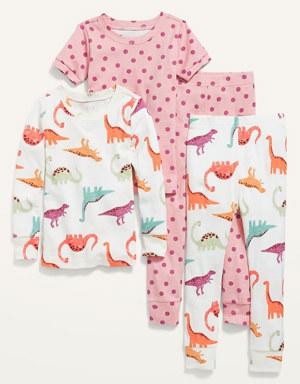 Unisex 4-Piece Printed Pajama Set for Toddler & Baby