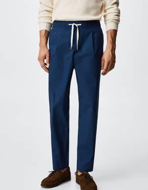 Mango Cotton jogger-style trousers