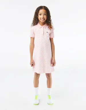 Lacoste Kids' Check Print Organic Cotton Polo Dress