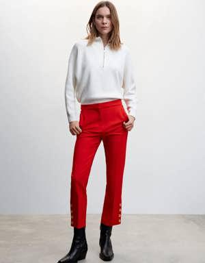 Mango Buttons straight-fit trousers