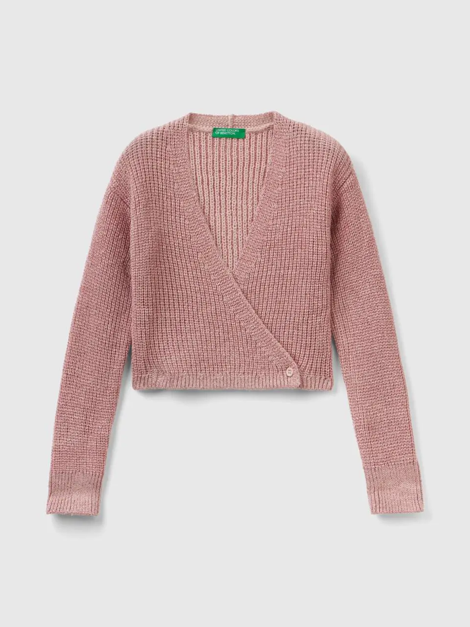 Benetton cropped cardigan with lurex. 1