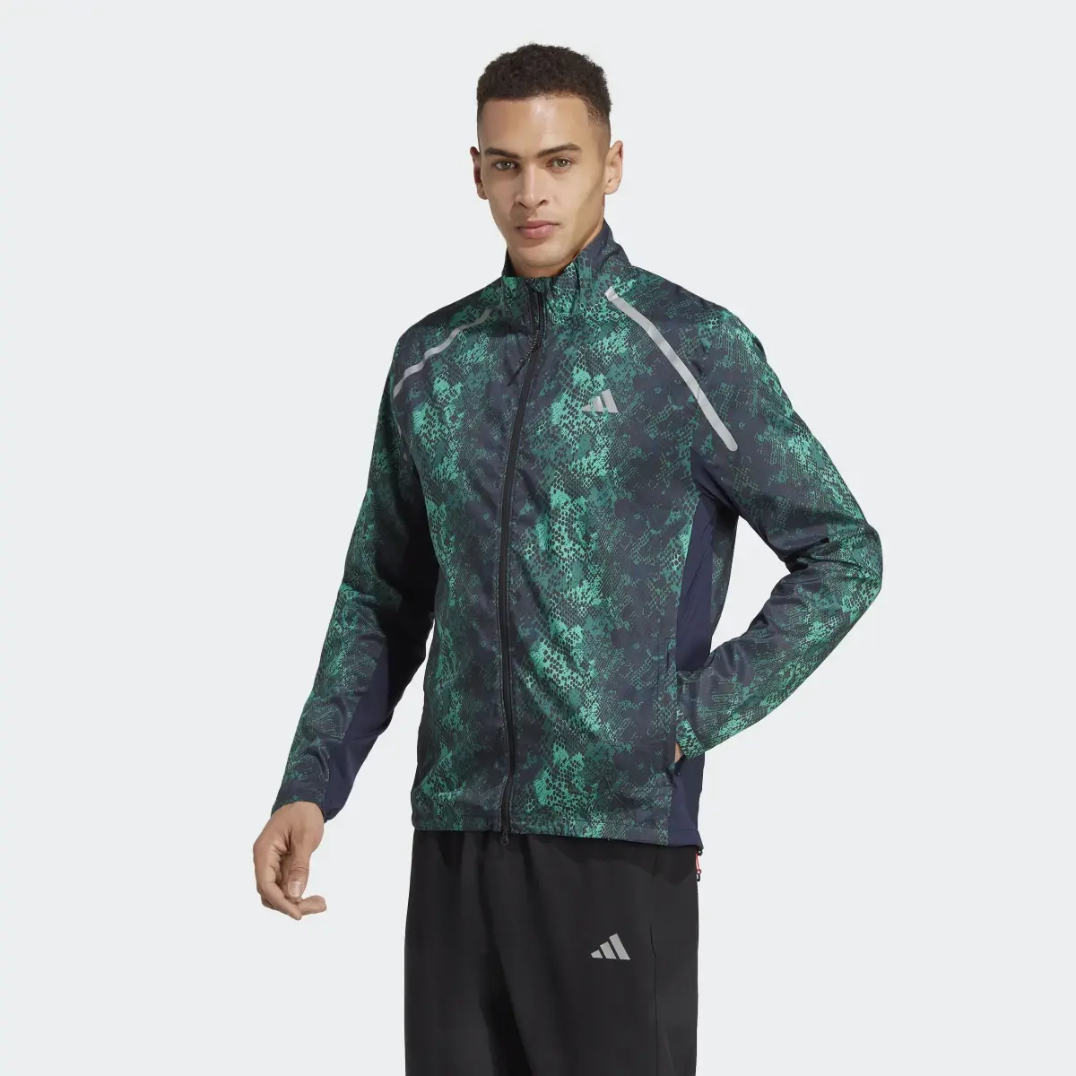 Adidas Allover Print Marathon Jacket. 2