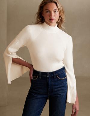 Flavia Mock-Neck Sweater white