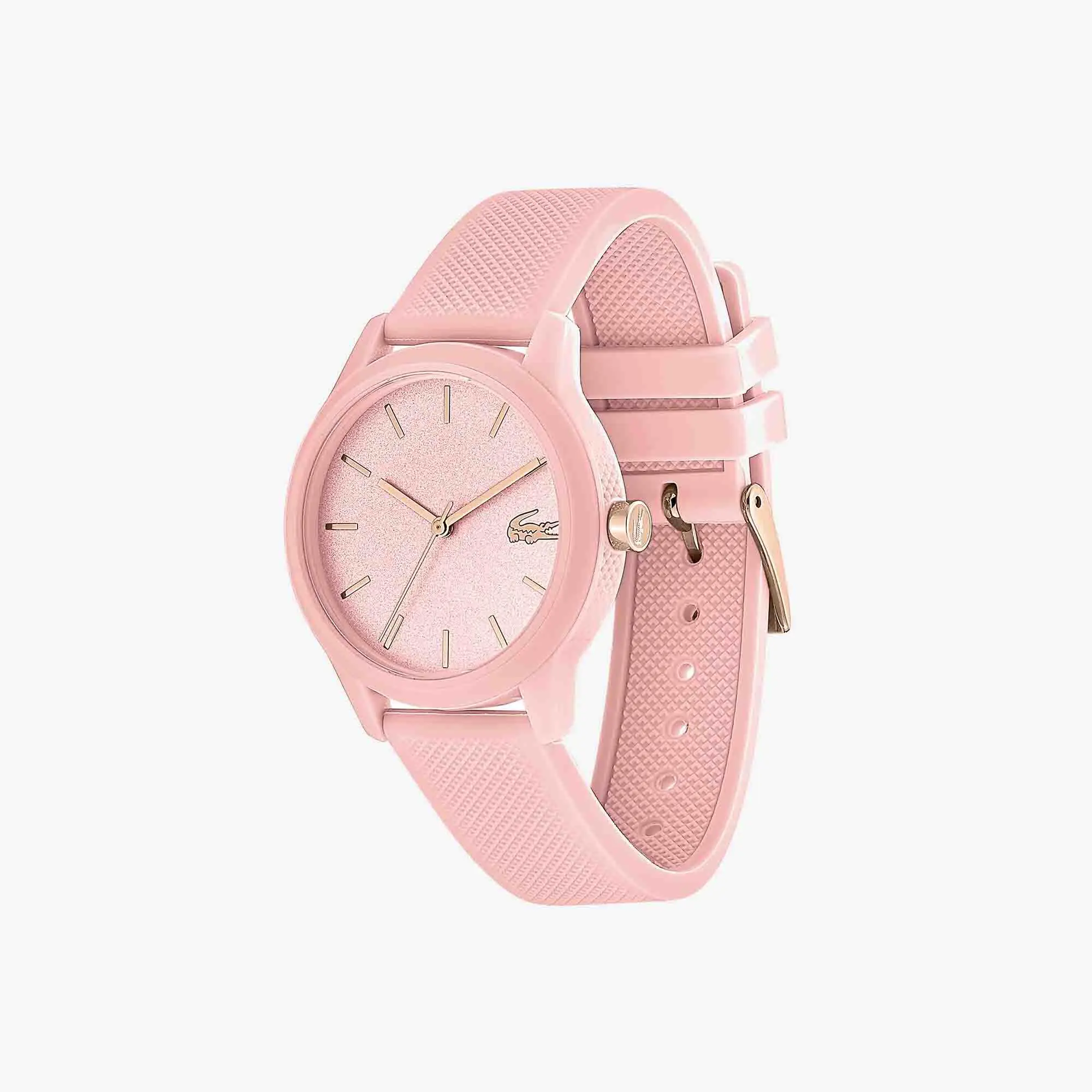 Lacoste Women's L.12.12 Pink Silicone Petit Piqué Strap Watch. 2