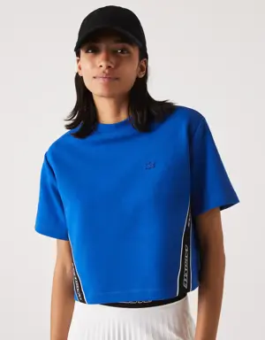 Lacoste Camiseta de mujer Lacoste loose fit con rayas estampadas