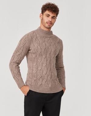 Yarım Balıkçı Yaka Slim Fit Kazak