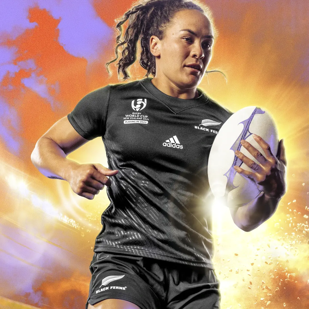 Adidas Black Ferns Rugby World Cup Home Jersey. 3