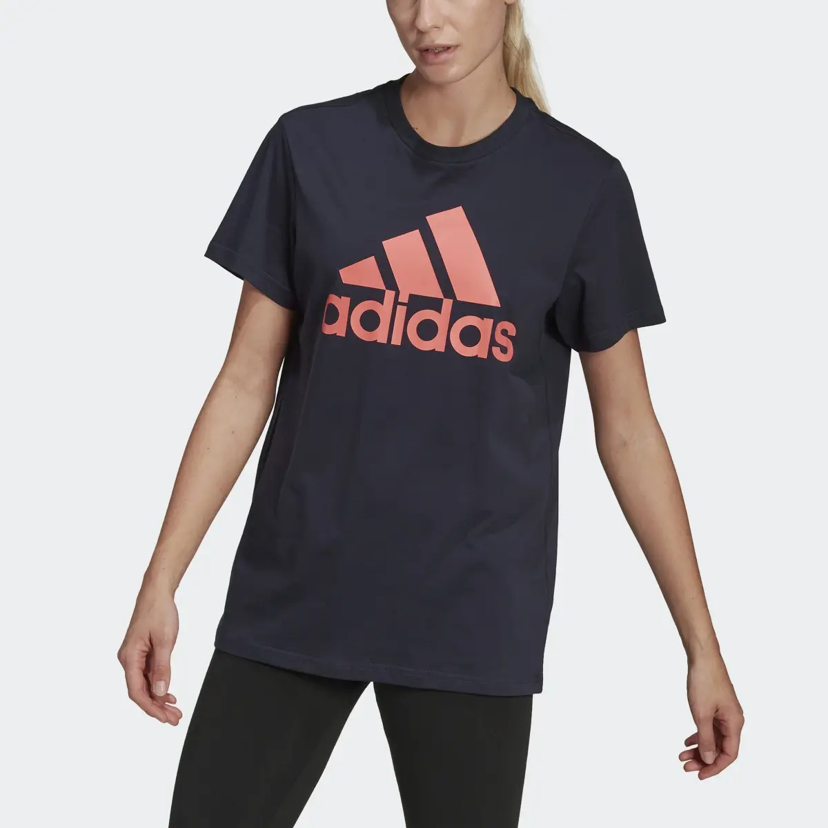 Adidas Essentials Logo Boyfriend Tee. 1