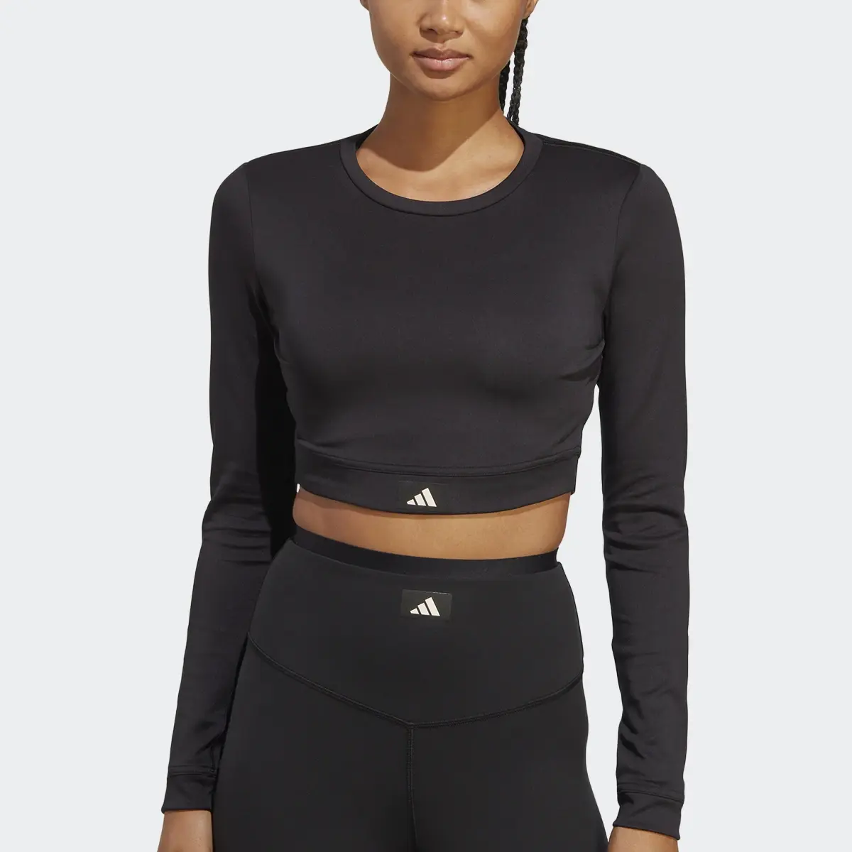 Adidas Sports Club Long-Sleeve Top Crop Top. 1