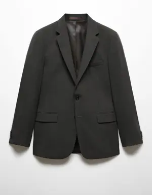 Stretch fabric slim-fit suit jacket