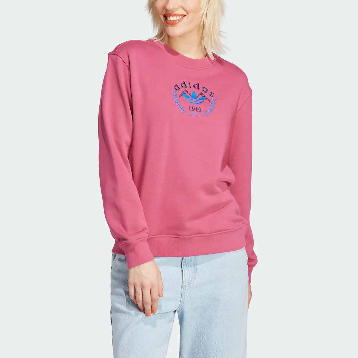 Adidas Crest Embroidery Sweatshirt. 1