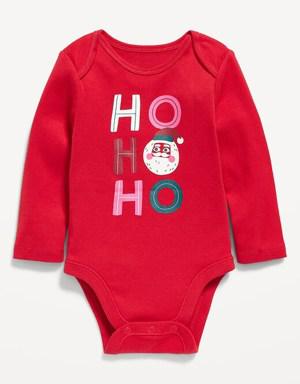 Unisex Long-Sleeve Christmas-Graphic Bodysuit for Baby