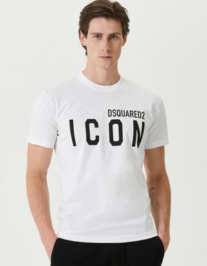 Icon Beyaz Logolu Basic T-shirt
