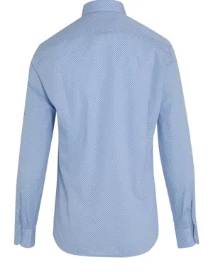 Mavi Slim Fit Baskılı 100% Pamuk Slim Yaka Uzun Kollu Casual Gömlek