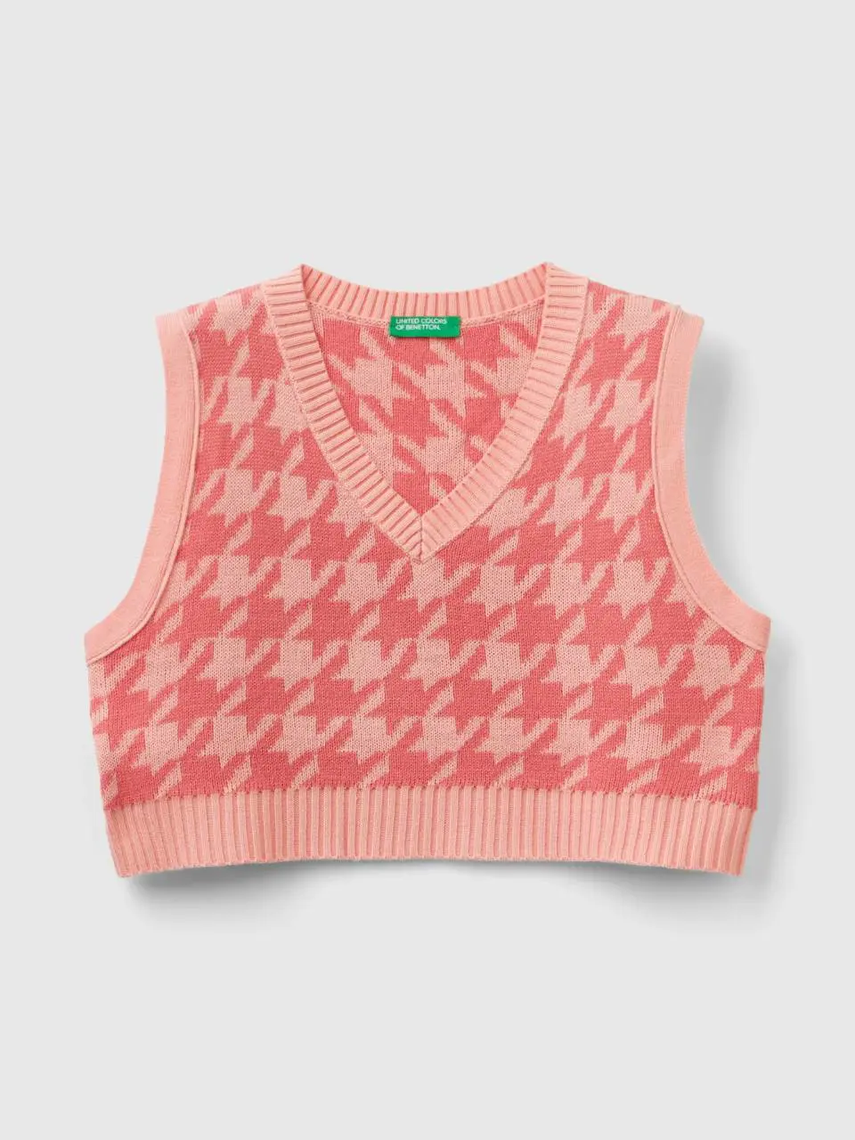 Benetton cropped houndstooth vest. 1