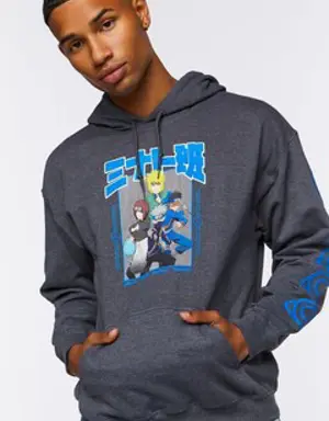 Forever 21 Naruto Graphic Hoodie Charcoal/Multi