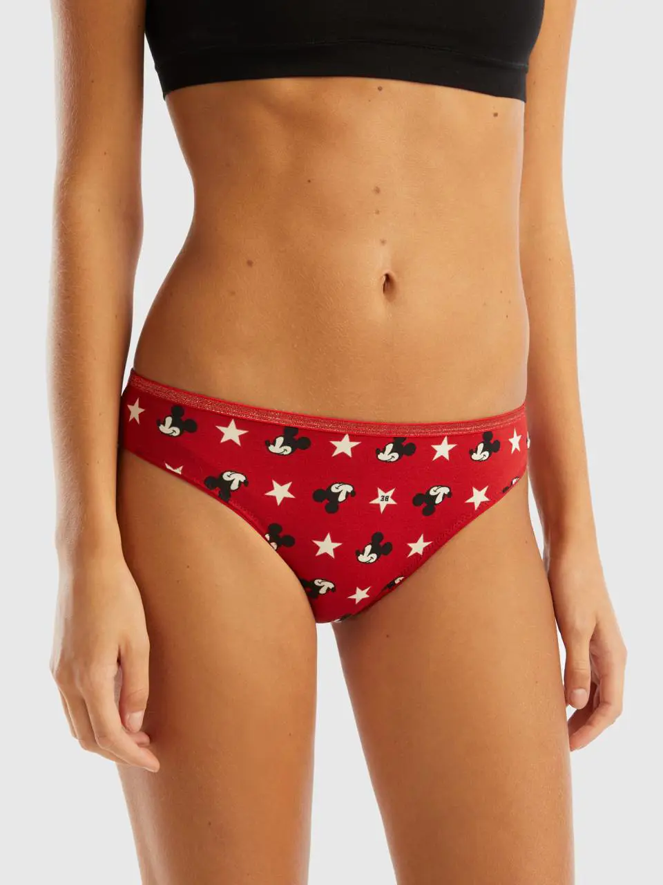 Benetton red mickey mouse briefs with lurex. 1