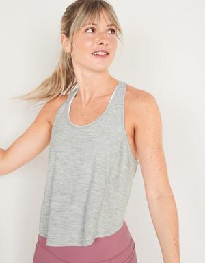 Old Navy Breathe ON Cropped Racerback Tank Top gray