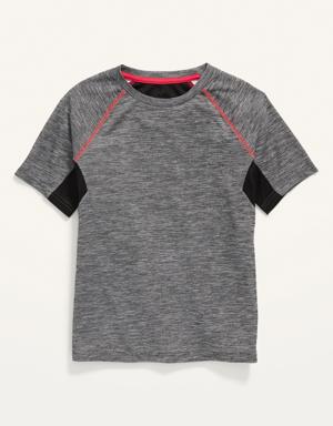 Go-Dry Color-Blocked Mesh Performance T-Shirt For Boys gray