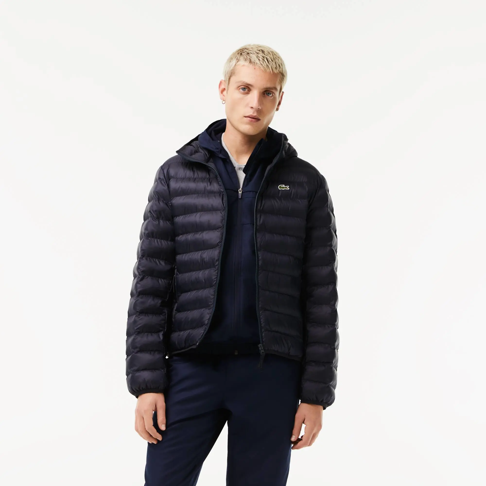 Lacoste Men's Lacoste Quilted Hooded Short Jacket. 1