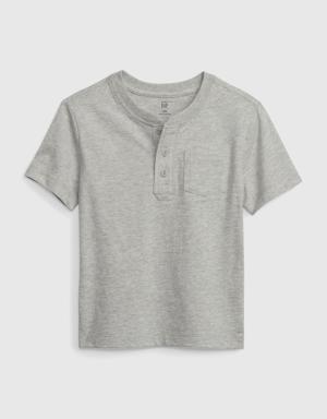 Toddler Henley Pocket T-Shirt gray