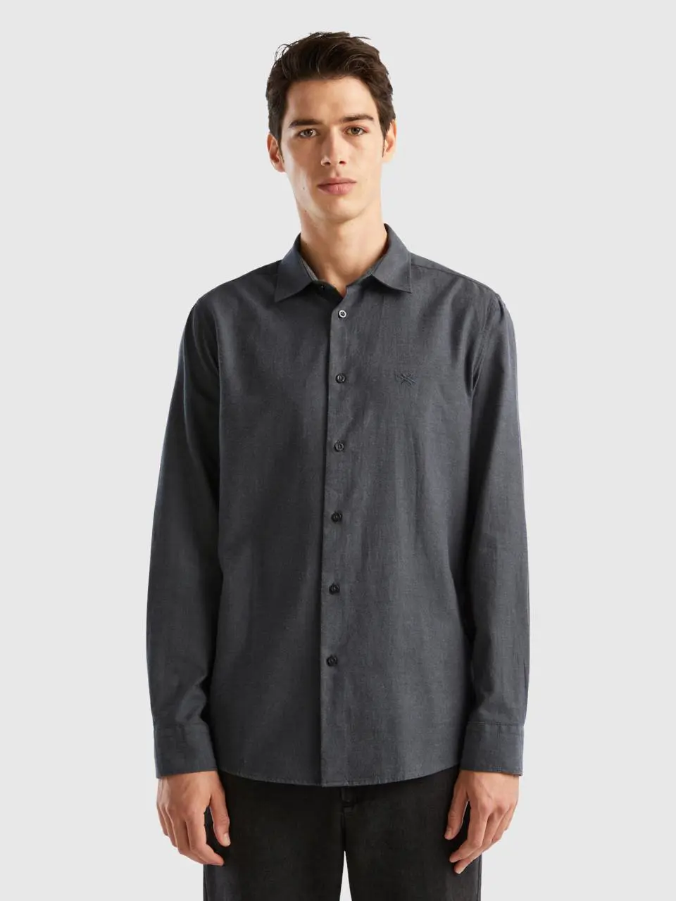 Benetton slim fit flannel shirt. 1