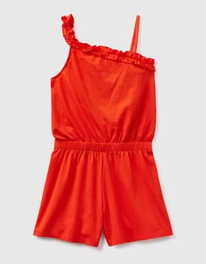 short jumpsuit with frill