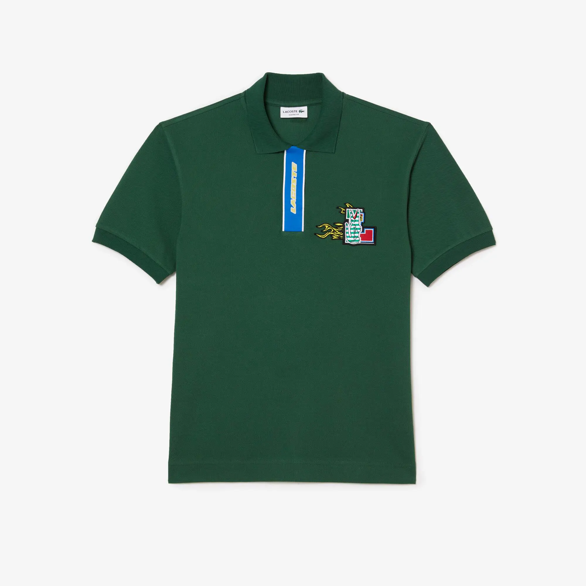 Lacoste Men's Holiday Contrast Placket And Crocodile Badge Polo Shirt. 1