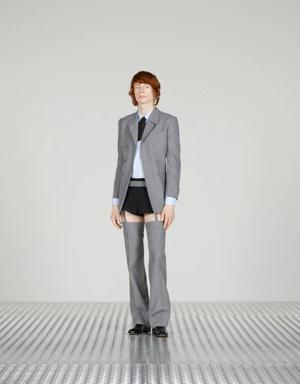 Wool polyester cut-out pant