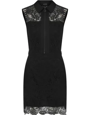 Diva Lace Detailed Black Cocktail Dress - 4 / Black