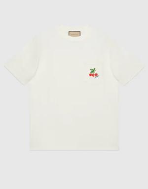 Cotton jersey T-shirt with embroidery