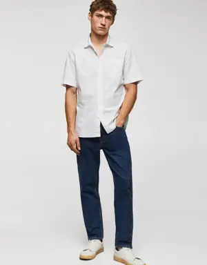 100% cotton short sleeve mirco patterned shirt