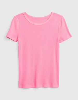 Gap Kids Rib T-Shirt pink