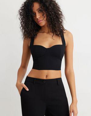 Bra Cup Cropped Tank Top