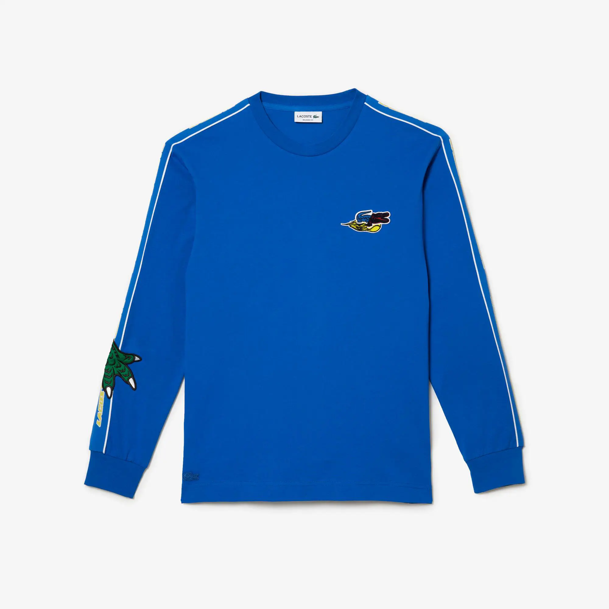 Lacoste T-shirt com riscas e marca Holiday para homem. 1