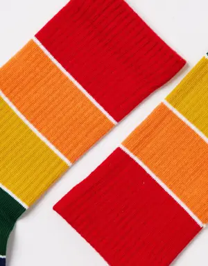 Multicolor Art Soket Çorap Desenli