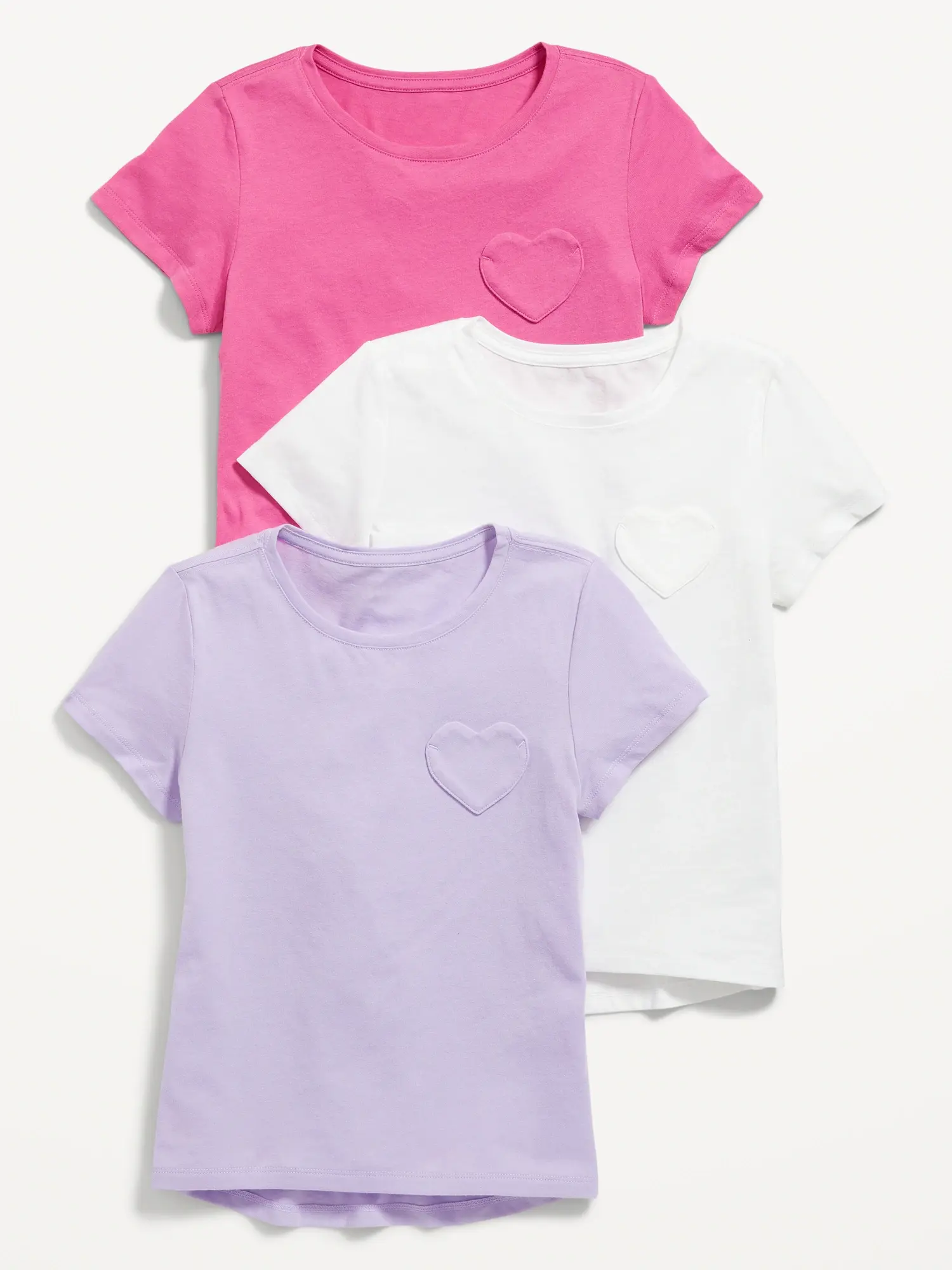 Old Navy Softest Short-Sleeve T-Shirt Variety 3-Pack for Girls pink. 1