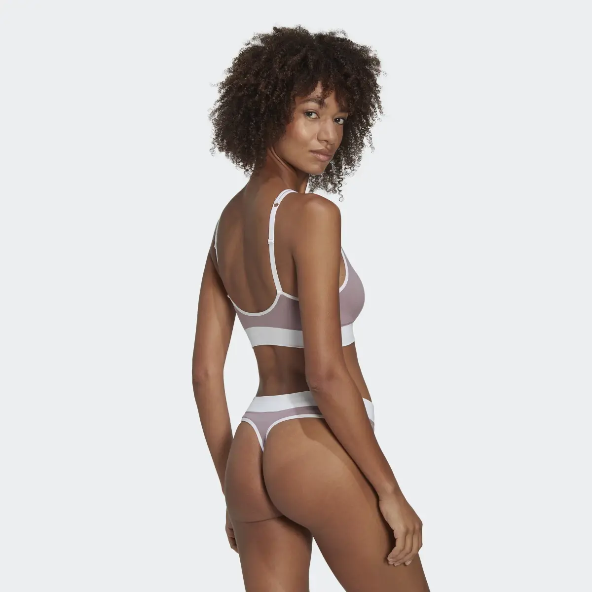 Adidas Modern Flex Cotton Scoop Low Back Bralet. 3