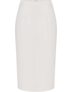 Crepe Midi Pencil Skirt