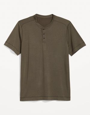Beyond 4-Way Stretch Henley T-Shirt for Men green