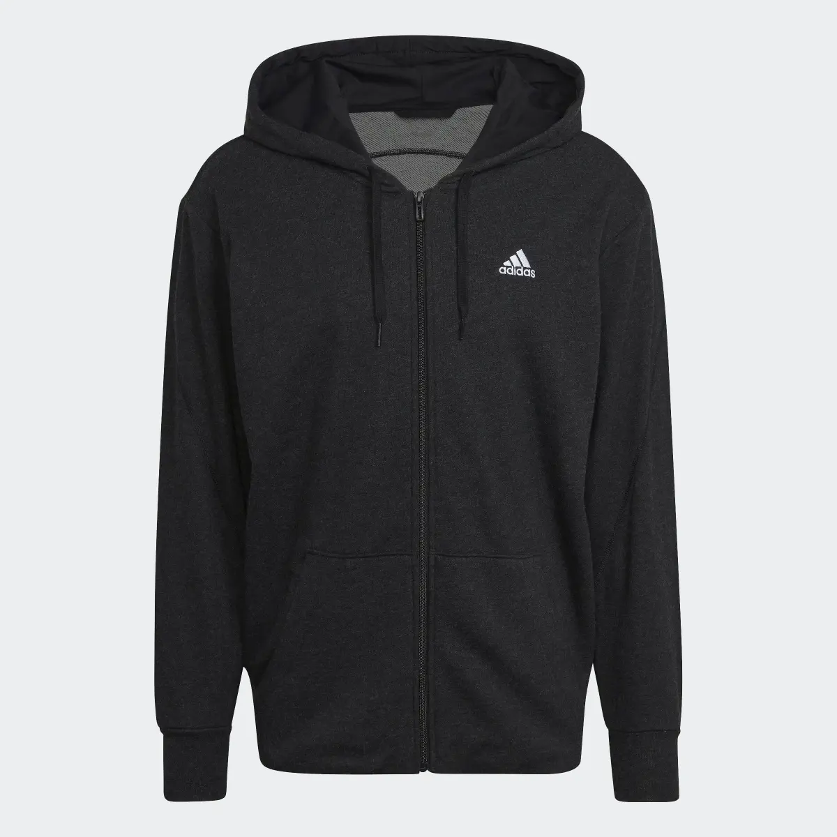 Adidas Mélange Full-Zip Hooded Sweatshirt. 1