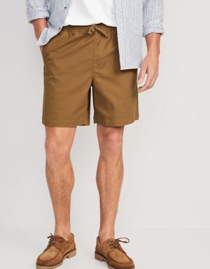 Pull-On Twill Jogger Shorts for Men -- 7-inch inseam brown