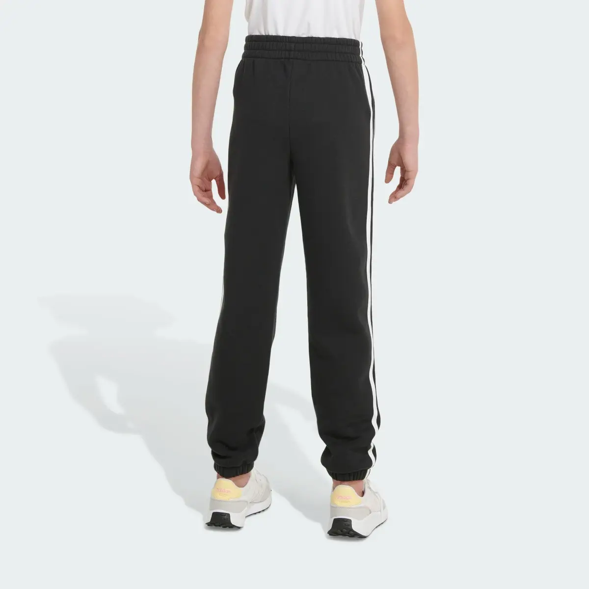 Adidas Elastic Waistband 3-Stripe Cotton Fleece Jogger. 2