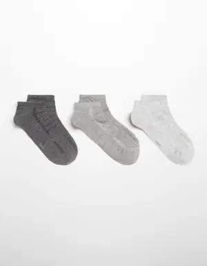 3'lü düz pamuklu çorap seti