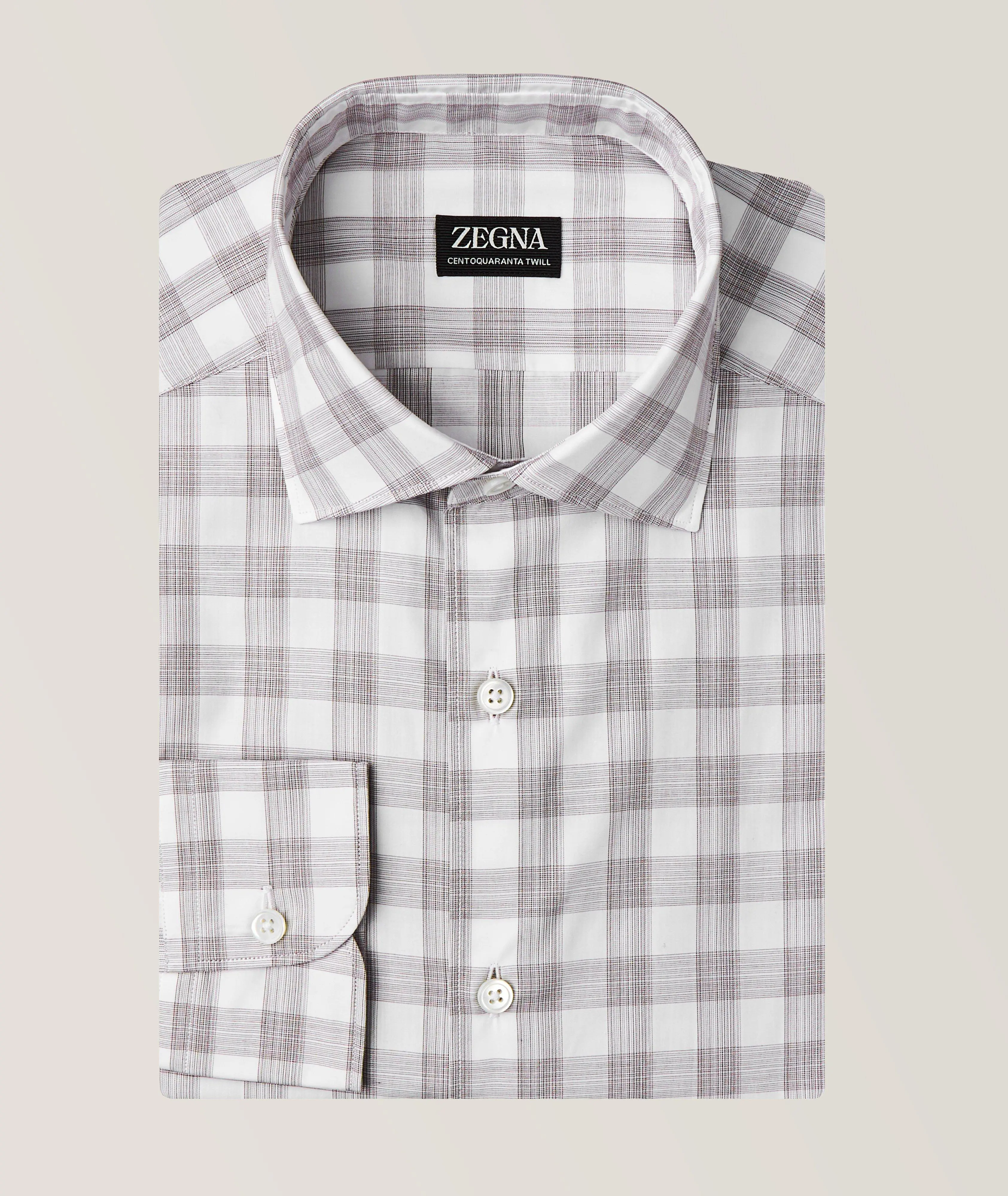 Harry Rosen Checkered Centoquaranta Twill Sport Shirt. 1