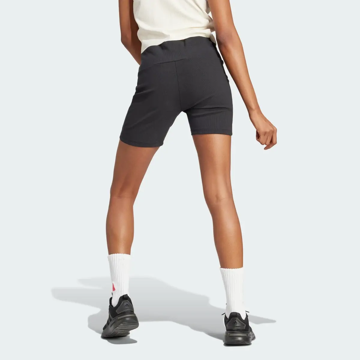 Adidas Lounge Ribbed High-Waist Bike Shorts. 3